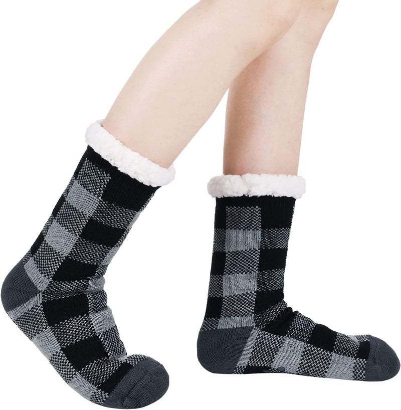 Chassic Sherpa Lined Slipper Socks for Women, Non-Slip Cozy Winter House Socks, Soft Fuzzy Socks, Christmas Gifts for Women & Ladies Stocking Stuffers - Image 2